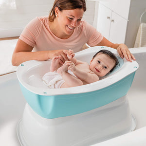 Right Height Summer Bathtub - Spacious elevated baby bathtub with newborn bath support - Extended use features include bathtub seat and stool MRM1871