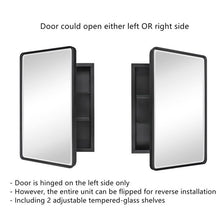 Load image into Gallery viewer, Recessed Metal Bathroom Medicine Cabinet with Mirror 16inx24in
