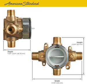 American Standard RU101SS - Flash Shower Valve with Universal Inlets and Outlets with Screwdriver Stops, Unfinished MRM461