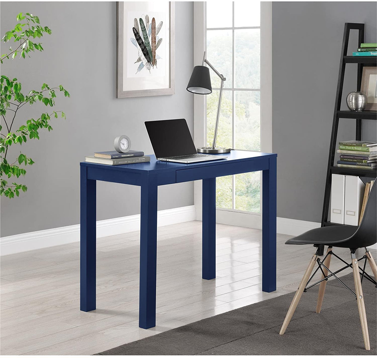 Ameriwood Home Glyndon Computer Desk with Drawer in Blue Finish #9855