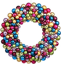 Load image into Gallery viewer, 24&quot; Multi-Colored Shiny and Matte Ball Wreath
