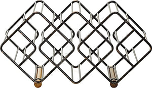 12-Bottle Metal Stackable Wine Storage Rack, Antique Black