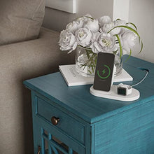 Load image into Gallery viewer, Craftsman End USB Charging Station Table, 16&quot; Wx22 Dx25 H, Antique Blue

