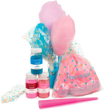 Load image into Gallery viewer, Nostalgia FSCC8 3 Flavor Cotton Party Kit, 4 Reusable Cones, 10 Floss Bags, 1, Multi MRM/GL3393
