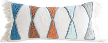 Load image into Gallery viewer, Bloomingville Rectangle Cotton Pillow with Embroidery &amp; Fringe 2043
