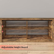 Load image into Gallery viewer, TV Stand for 55 inch TV, Entertainment Center for TV up to 65+ inch, Wood TV Console with Shelves, Rustic Brown
