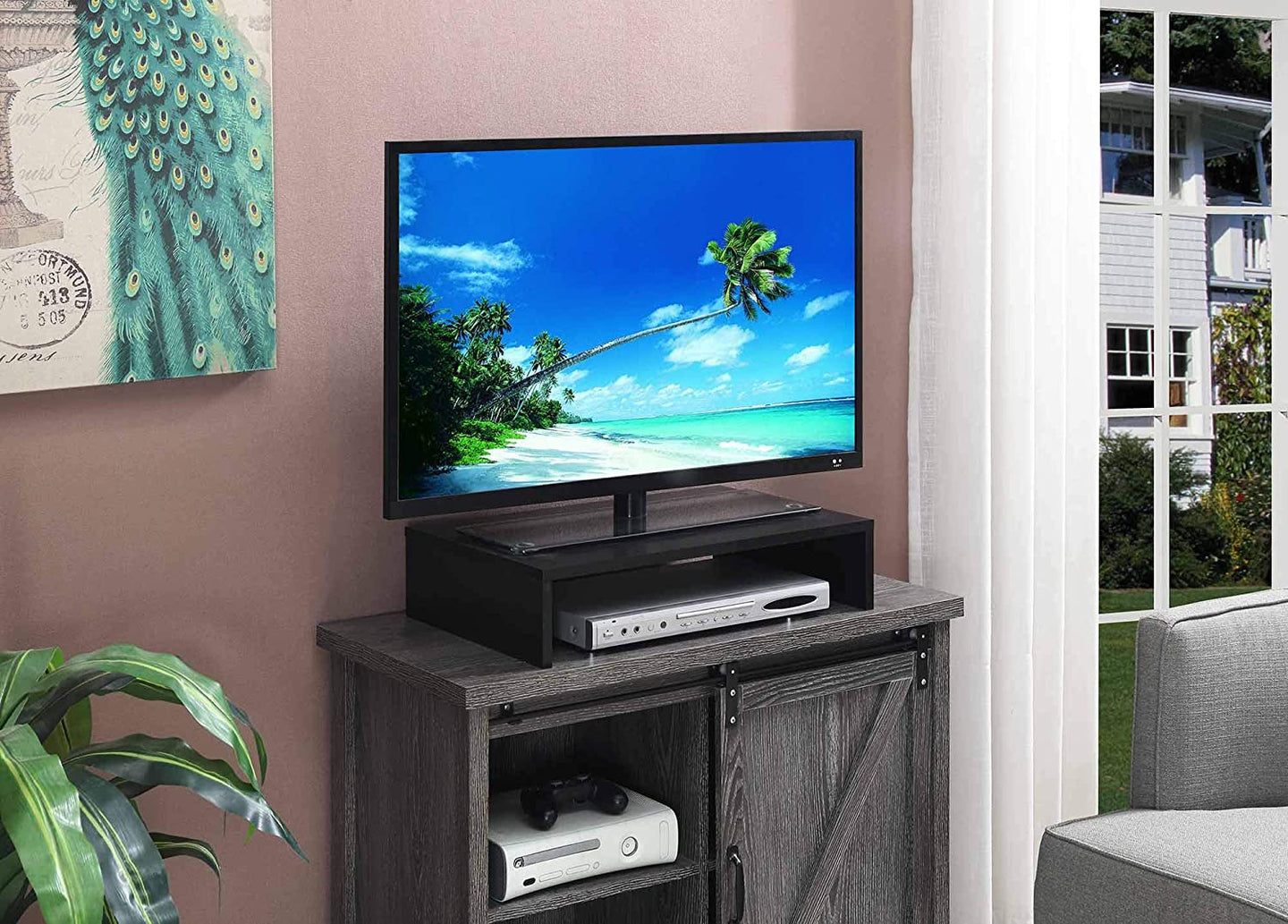 Small TV/Monitor Riser, Black #1384HW