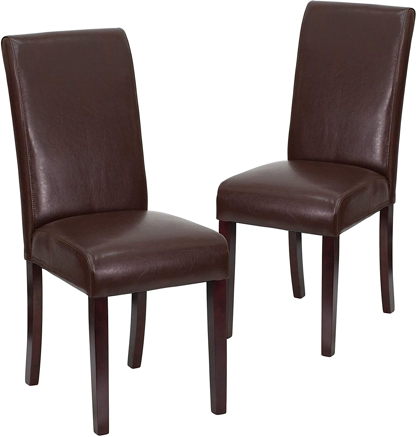 Flash Furniture 2 Pk. Dark Brown LeatherSoft Parsons Chair