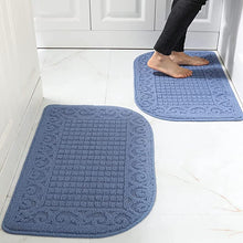 Load image into Gallery viewer, 32X20 Inch Anti Fatigue Kitchen Rug Mats are Made of 100% Polypropylene Half Round Rug Cushion Specialized in Anti Slippery and Machine Washable (Blue 2pcs)

