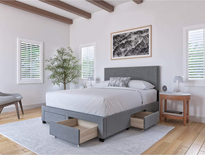 Queen Lucas Upholstered Platform Bed Frame  Headboard only