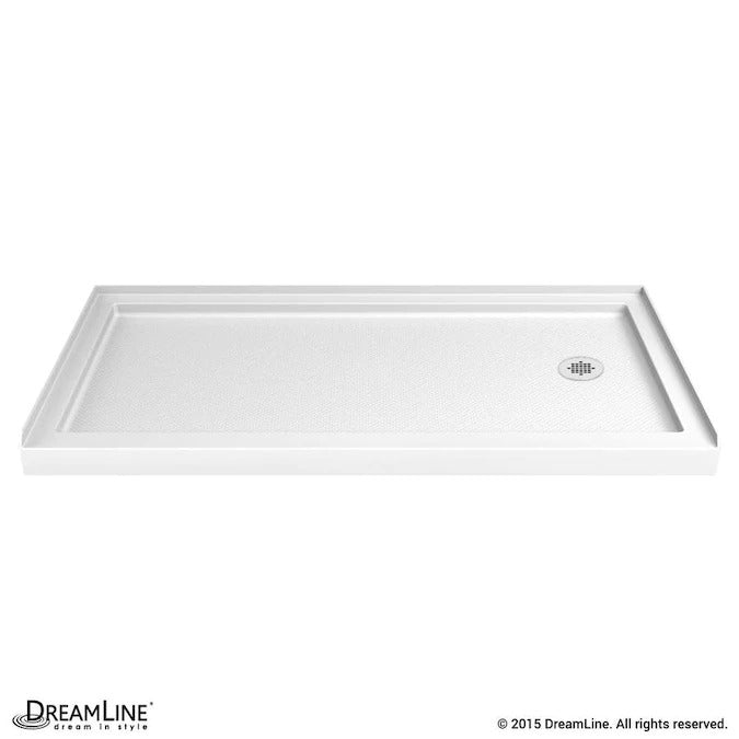 DreamLine SlimLine White Acrylic Shower Base 36-in W x 60-in L with Right Drain SB2214