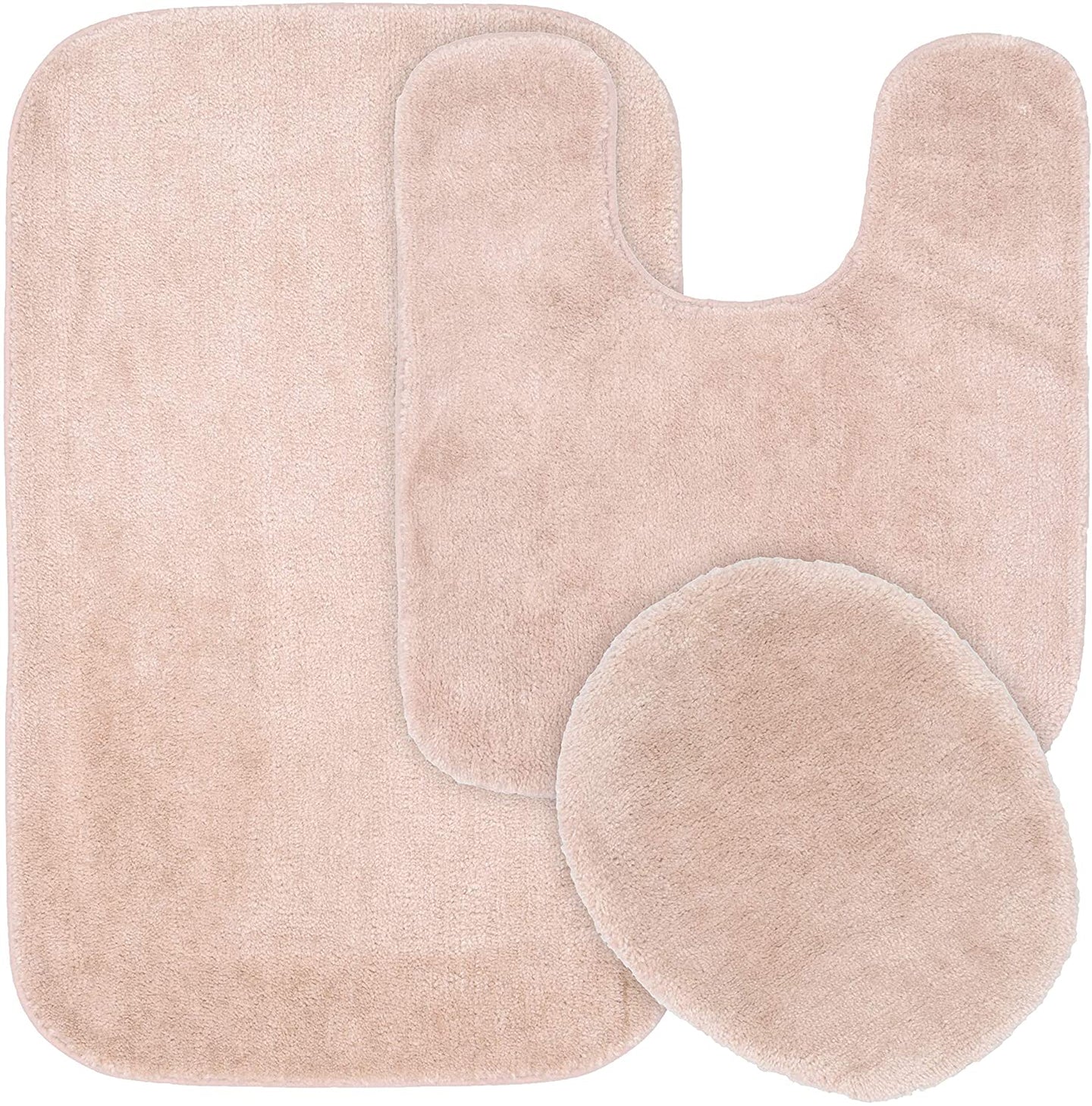 Garland Rug Traditional Bath Rug 3-Piece Set- Blush #84ha