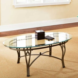 Madrid Glass Top Oval Cocktail Table #2150HW