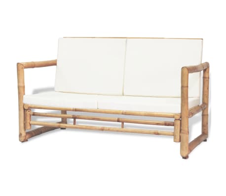 2 Seater Garden Sofa with Cushions Bamboo 7232