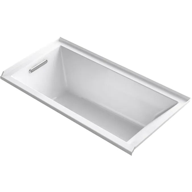 KOHLER Underscore Rectangle 30-in W x 60-in L White Acrylic Rectangular Left Drain Alcove Soaking Bathtub MRM2006