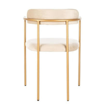 Load image into Gallery viewer, Safavieh Camille Modern Tan/Gold Velvet Accent Chair MRM1575
