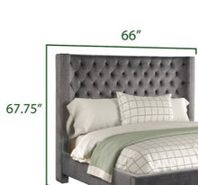 Load image into Gallery viewer, Purkey Upholstered Standard Headboard ONLY Gray Queen 3340RR
