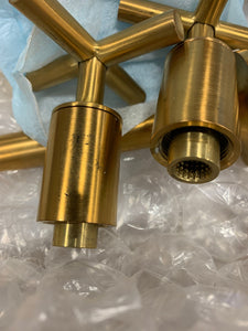 Purist™Wall-mount bathroom  sink faucet trim with 9", 90-degree angle spout and cross handles, requires valve 6422RR