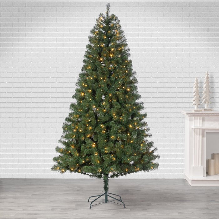 90'' Lighted Artificial Spruce Christmas Tree
