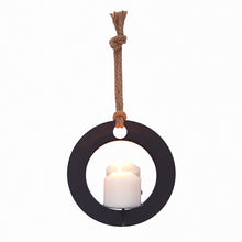 Load image into Gallery viewer, Danya B. Decorative Round Rustic Pillar Candle Sconce with Rope and Mirror – A Unique Hanging Wall Accent MRM1129
