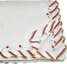 Load image into Gallery viewer, SARO LIFESTYLE Candy Cane Border Trim Design Christmas Tablecloth 65 x 120 Rectangle
