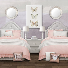 Load image into Gallery viewer, Lush Decor Reyna Comforter Ruffled 3 Piece Bedding Set with Pillow Shams, Full Queen, Blush
