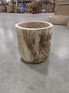 15 1/2in Paulownia Wood Cylinder Planter