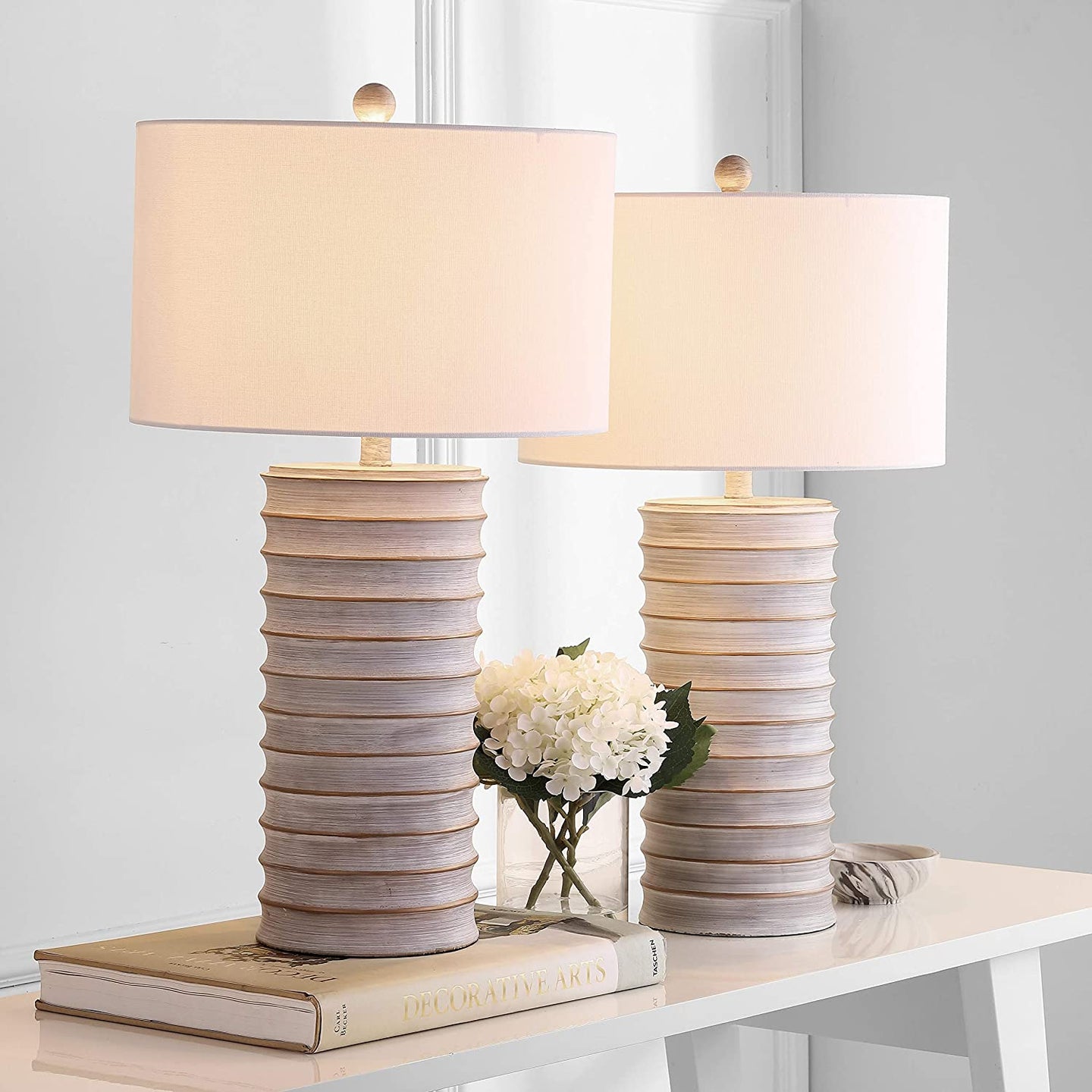 Safavieh TBL4121A-SET2 Home Collection Melina Wash White Table Lamp (Set of 2) MRM793