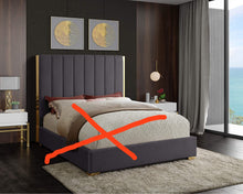 Load image into Gallery viewer, Meridian Furniture Contemporary black velvet QUEEN Headboard ONLY MRM2666
