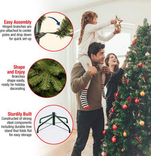 Load image into Gallery viewer, National Tree Company Pre-Lit 'Feel Real' Artificial Full Downswept Christmas Tree, Green, Douglas Fir, Multicolor Lights, Includes Stand, 6.5 Feet
