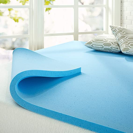 2 Inch Green Tea Cooling Gel Memory Foam Mattress Topper / Cooling Gel Foam / CertiPUR-US Certified, 2