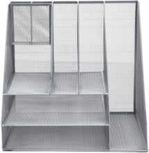 Load image into Gallery viewer, Mind Reader Mesh Organizer 8 Compartments, Color: Silver, #6483
