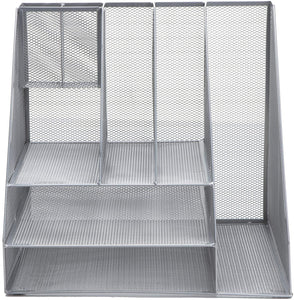 Mind Reader Mesh Organizer 8 Compartments, Color: Silver, #6483