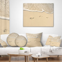 Load image into Gallery viewer, Designart Footprints in Sand on The Beach&#39; Modern Seascape Throw Cushion Pillow Cover for Living Room, Sofa 16 in. x 16 in, EC1100
