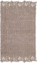Load image into Gallery viewer, Safavieh Natural Fiber Collection Handmade Boho Fringe Woven Jute Accent Rug, 2&#39; x 3&#39;, Grey

