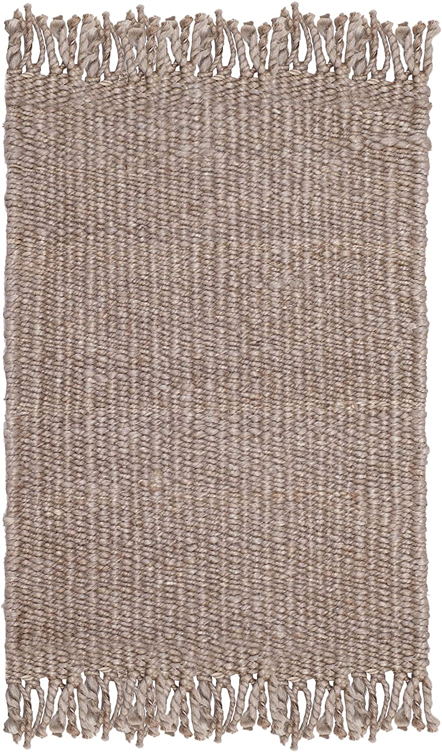 Safavieh Natural Fiber Collection Handmade Boho Fringe Woven Jute Accent Rug, 2' x 3', Grey