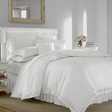 Load image into Gallery viewer, Laura Ashley Home | Annabella Collection | Luxury Premium Ultra Soft Duvet Coverlet, Lightweight Comfortable 3 Piece Bedding Set, Stylish Design for Home Décor, Full/Queen, Annabella White
