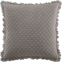 Load image into Gallery viewer, Ravi Stone Washed Solid Diamond Stitched Quilted Euro Sham, Euro, Grey
