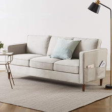 Load image into Gallery viewer, Modern Loveseat / Sofa/Couch with Armrest Pockets, Sand Grey
