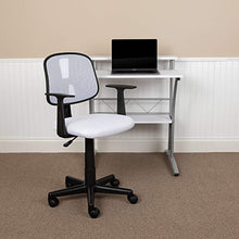 Load image into Gallery viewer, 23&quot;D x 23&quot;W x 31.5&quot;H Fundamentals Mid-Back White Mesh Swivel Task Office Chair with Pivot Back and Arms

