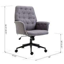 Load image into Gallery viewer, HomCom Modern Fabric Tufted Home Office Chair - Grey 7510
