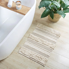Load image into Gallery viewer, Asher Global Inspired 80% Cotton 20% Polyester Bath Rug - Natural - 20x32&quot;
