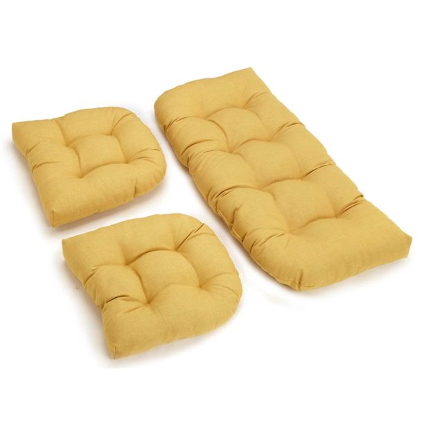 3-Piece Wicker Settee Cushions (Cinnamon)