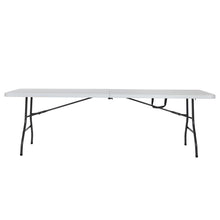 Load image into Gallery viewer, White 96&#39;&#39; Plastic Rectangular Portable Folding Table 2298AH
