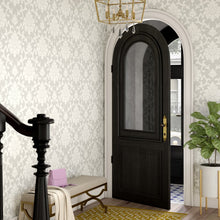 Load image into Gallery viewer, Milford Damask Peel and Stick Wall Paper Roll- set of 5- 16.5&#39; x 20.5&quot; Grey #9839ha

