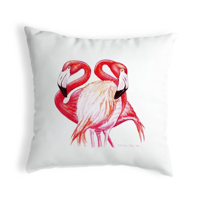 Two Flamingo Indoor/ Outdoor Pillow- 18