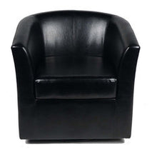 Load image into Gallery viewer, GDF Studio Corley Black Leather Swivel Club Chair 7499
