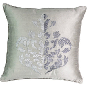 Chacenay Embroidered Throw Pillow- Grey 18" #9860ha