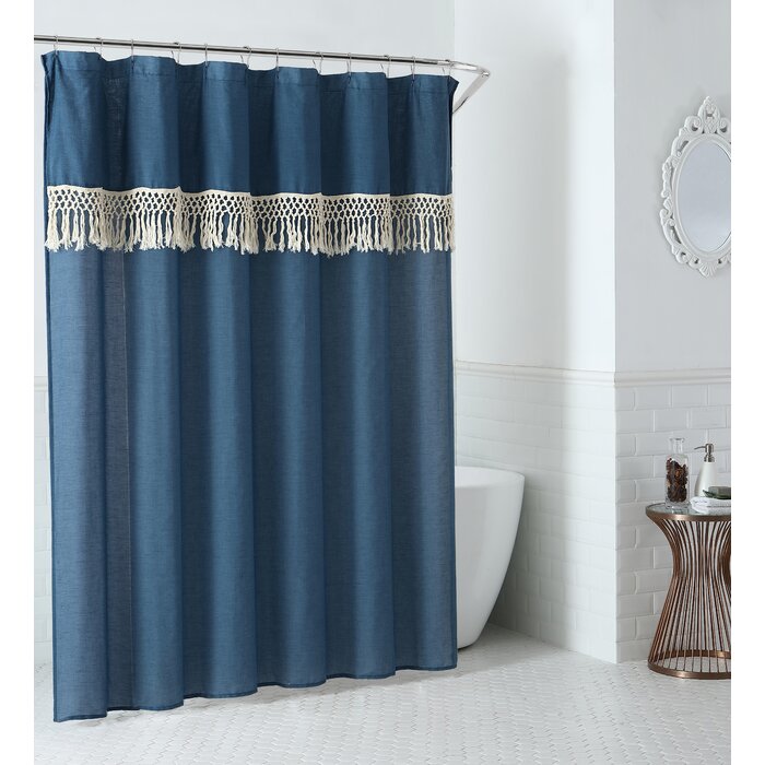 Vince Single Shower Curtain- Blue 72