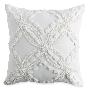 Dayne Cotton Geometric Throw Pillow- White with Gold 18" #9884ha